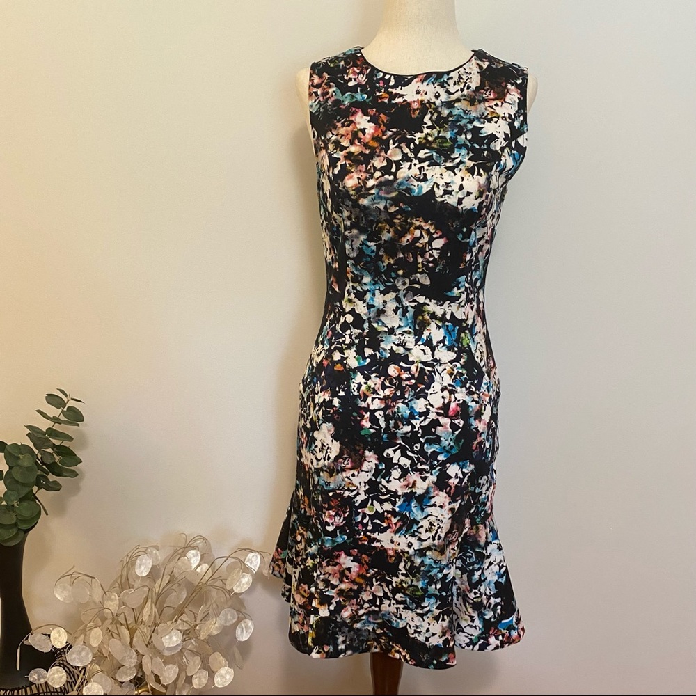 The Limited | Floral flounce hem scuba dress